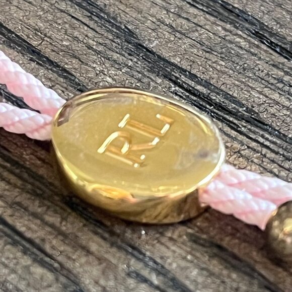 Polo‎ Ralph Lauren Bracelet Slide Closure Adjustable S/M Pink Pony Gold Plated - Picture 7 of 8